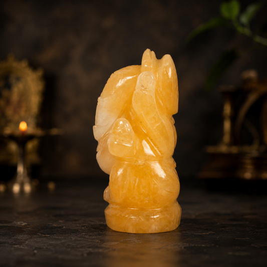 Yellow Aventurine Ganesh Idol – Natural Crystal Decorative Figurine for Home & Office