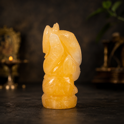 Yellow Aventurine Ganesh Idol – Natural Crystal Decorative Figurine for Home & Office