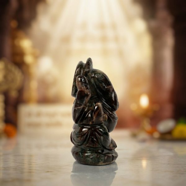 Natural Hessonite Ganesh Idol – Crystal Ganpati Statue for Home Temple Decor