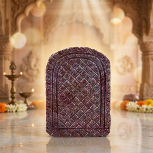 Natural Ruby Goddess Lakshmi Idol – Hand Carved Crystal Statue for Home Temple
