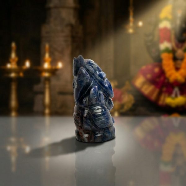Premium Lapis Lazuli Ganesha Idol – Natural Blue Crystal Ganesh Statue for Home Temple