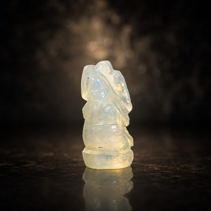 Synthetic Opal Ganesh Idol – Elegant Crystal Ganpati Statue for Home Temple & Desk Decor
