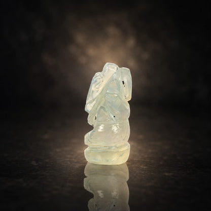Synthetic Opal Ganesh Idol – Elegant Crystal Ganpati Statue for Home Temple & Desk Decor