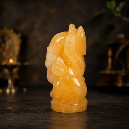 Yellow Aventurine Ganesh Idol – Natural Crystal Decorative Figurine for Home & Office
