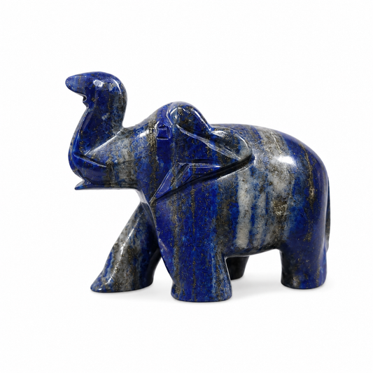 Lapis Elephant Idol - Natural Crystal Decorative Figurine for Home & Office