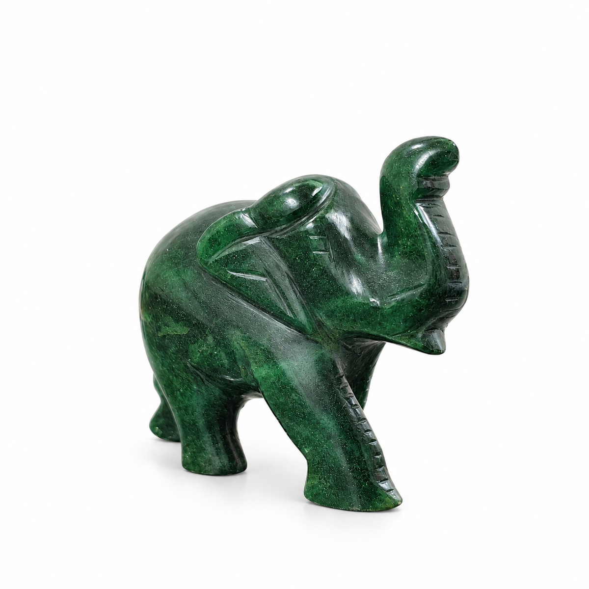 Green Aventurine Elephant Idol - Natural Crystal Decorative Figurine for Home & Office