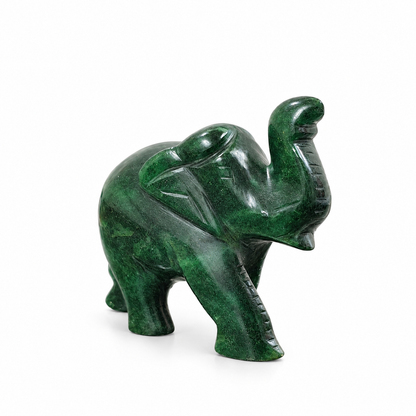 Green Aventurine Elephant Idol - Natural Crystal Decorative Figurine for Home & Office