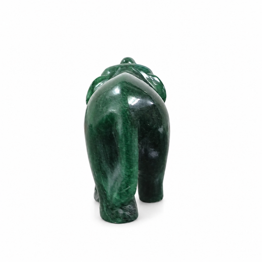 Green Aventurine Elephant Idol - Natural Crystal Decorative Figurine for Home & Office